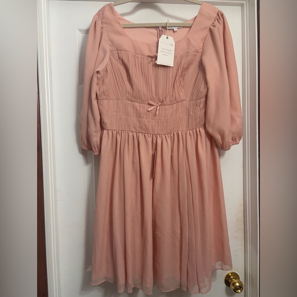 Ivy City Co Fraulines Blush Pink Mini Dress